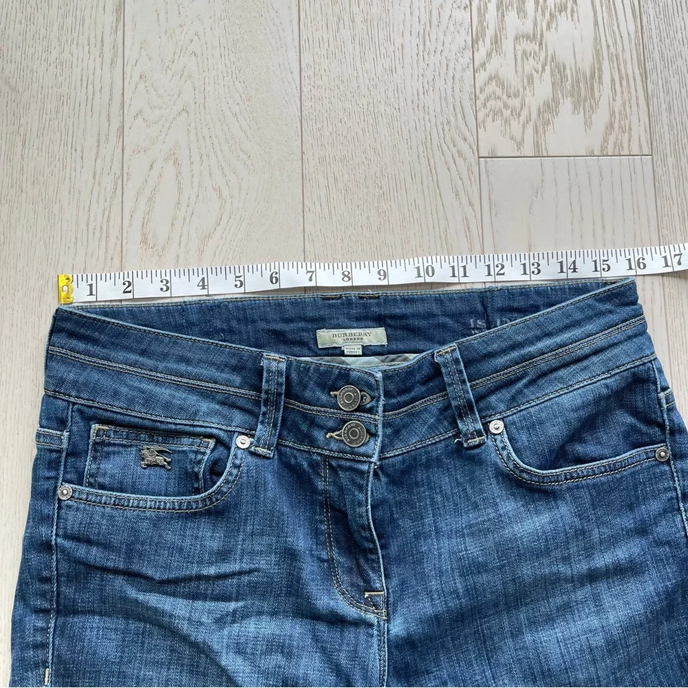 Burberry London Islington Boot Leg Blue Denim Bootcut Jeans  W31 Distressed - Picture 9 of 16